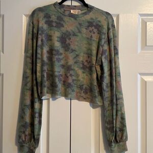 Beach Riot Cozy Abstract Print Ava Cropped Sweater - Size M